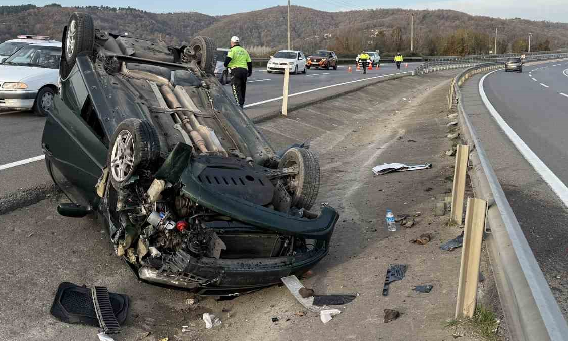 Kontrolden çıkan otomobil takla attı: 1 yaralı