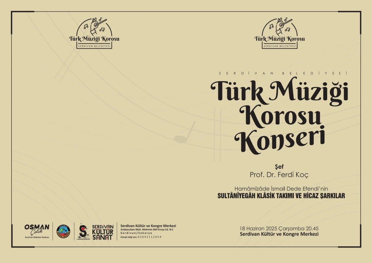 Serdivan Belediyesi Türk Müziği Korosu’ndan Klasik Türk Müziği Ziyafeti