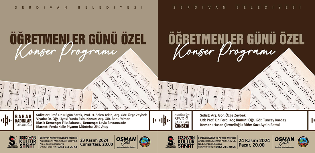 Serdivan Belediyesi'nden Öğretmenlere Özel Konser