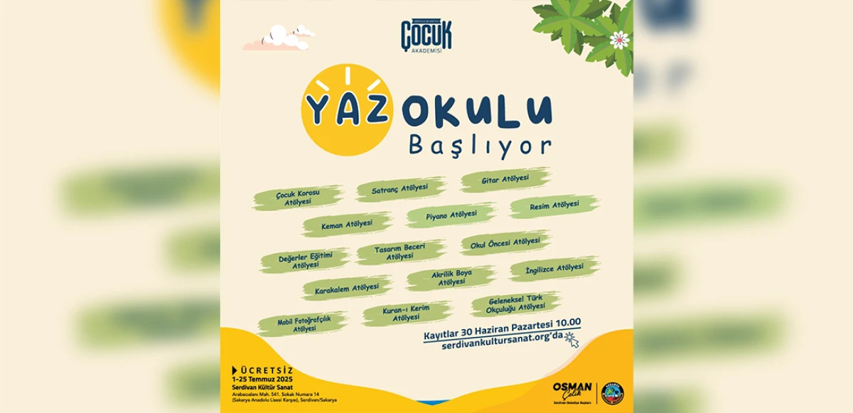 Serdivan Belediyesi’nden Yaz Tatiline Özel Programı